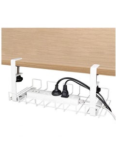 Buy No Drilling Under Desk Sturdy Metal Wire Cable Management Tray Basket and Cable Organizer Racks for Office and Home in Saudi Arabia