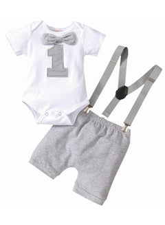 Buy Baby Boys First Birthday Outfit, Baby Boy Cake Smash Outfit, Suspender and Bloomers Set for Baby Boys 1st Birthday, First Birthday Outfit, Size 80cm in UAE