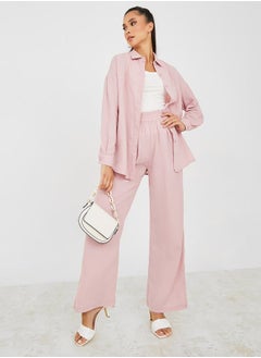 Buy Drop Shoulder Oversized Shirt & Straight Leg Trouser Co-Ord Set in Saudi Arabia