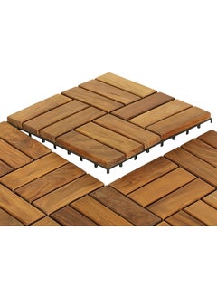 اشتري Hometaste 30Cm X 30Cm Interlocking Wooden Decking Tiles (Pack Of 10) - Waterproof Hardwood Wood Flooring For Outdoor Patio, Garden, Balcony, Backyard, Porch, And Swimming Pool في الامارات