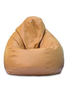 Buy Kids Faux Leather Multi-Purpose Bean Bag With Polystyrene Filling Beige in UAE