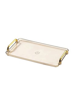 اشتري Acrylic Serving Tray, with Handles Ottoman Countertop Decorative Tray Serving Tray, Spill-Proof Tray for Coffee Table Living Room Bedroom, 16 x 9 x 0.8 inches, Amber, 1 Pcs في السعودية