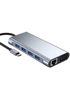 Buy Type-C Hub 11 in 1 USB C to 4K HDMI + RJ45 + PD + audio 100W Charge + USB3.0 + VGA + SD/TF Card Reader Dock for MacBook Windows Laptop in Egypt