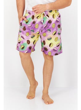 اشتري Men Allover Pattern Board Shorts, Purple Combo في الامارات