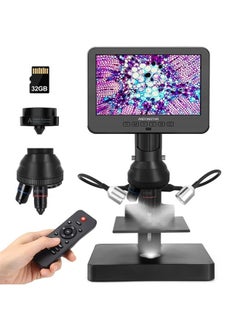 اشتري AD246S-P HDMI Digital Microscope with 7'' Screen, 4000x 3 Lens 2160P UHD Video Record, Coin Microscope for Error Coins, Biological Microscope Kit for Adults and Kids, Prepred Slides في الامارات