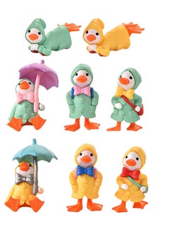 Buy Miniature Glass Ornaments 8pcs Duck Figurines Miniature Duck Figure Statue Collection Birthday Topper Cake Decoration Accessories Miniature Glass Animals in UAE