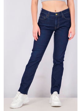 اشتري Women Comfort Fit Slim Leg Jeans, Blue في الامارات