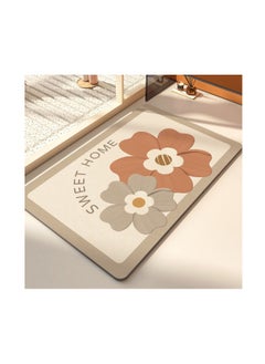 اشتري Simple Fresh Flower Bathroom Anti Slip Diatomaceous Floor Mat في السعودية