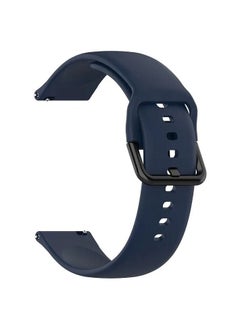 Buy Replacement Silicone Band Compatible with 20mm Samsung Watch 6/Watch5/Watch4 Dark Blue in Saudi Arabia