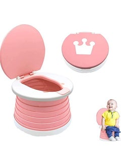 Buy Portable Potty for Toddler Travel, Portable Folding Training Toilet Seat, Travel Potties Foldable Toilet, Travel Potty Chair for Kids, Portable Toilet for Camping, Outdoor, Indoor (Pink) in Saudi Arabia