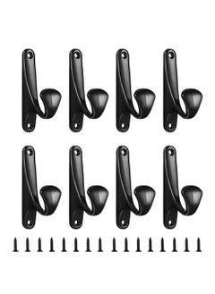 Buy 8 Pack Metal Wall Mounted Coat Hooks, Wall Hooks Wall Mounted Coat Hooks, Aluminum Alloy Heavy Duty Coat Hooks, Single Hooks with Screws for for Coats, Handbags, Towels, Hat, Backpack Black in UAE