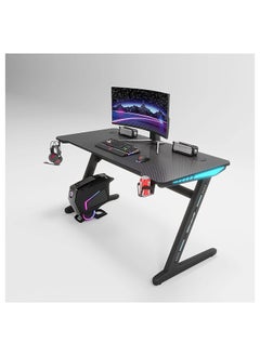 Buy Maf Gaming Desk 120 * 60Cm Black, Carbon Fiber Surface Cup Rack And Headphone Hook, Orthopedic Gamer Computer Desk Computer-Maf-L211 in UAE