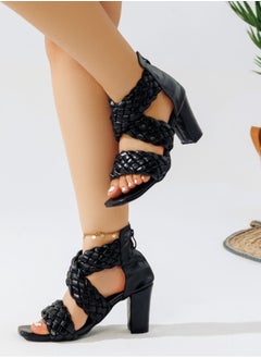 Buy Leather Sandals Open Front C-53 BLACK in Egypt