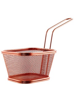 Buy Stainless Steel Potato Frying Basket With Handle 13x11x8 CM - Rose Gold in Egypt