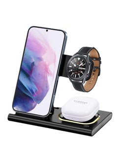 اشتري Wireless Charger for Samsung S23 Ultra, 3 in 1 Samsung Charging Station for Samsung S23+/S22 Ultra/S22/Z Fold 4/Z Flip 4, Samsung Watch Charger for Galaxy Watch 5/5 Pro/4/3/Active 2 في الامارات