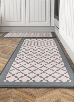 Buy Set of 2 Non Slip Kitchen Rugs Waterproof Memory Foam Cushioned Mats for Anti Fatigue Support at Kitchen Floors Offices and Laundries in UAE