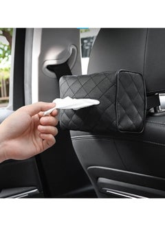 Buy Generic Car leather tissue holder for car back seat headrest hanging tissue boxes holder case multi-use car tissue paper holder in Egypt