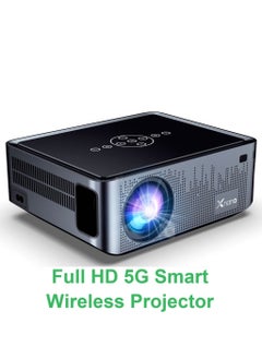 Buy Wireless Smart Projector X1 Pro Full HD 5G Projector Portable 8K 1080P Resolution 12000 Lumens Dual Band WiFi Manual Focus in Saudi Arabia