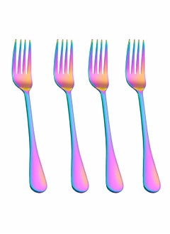 اشتري Rainbow Dinner Forks, Stainless Steel Titanium, Color Plated Fork Set في الامارات