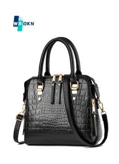 Buy Women's High Quality Vintage Handbag, PU Leather Casual Versatile Shoulder Bag Crossbody Bag for Women, Large Capacity Multi-pocket Carry Bag Crossbody Bag Tote Bag（Black) in UAE