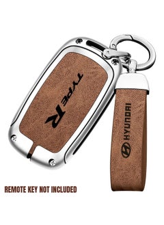 اشتري Car Key Chain Super Finish Metal Ring PU Leather Strap Keychain Home Key Chain Car Keychain Hyundai 1Pcs في السعودية