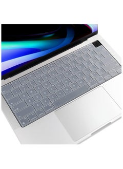 اشتري US Layout Skin Keypad Cover Compatible for MacBook New Air 13.6 inch 2022 M2 Chip Liquid Retina/MacBook Pro 14 inch 2022 M1 Pro/M1 Max A2442 and MacBook Pro 16 inch 2022 M1 Pro/M1 Max A2485 Clear في الامارات