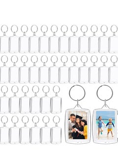 Buy 150 Pieces Photo Insert Keychain Clear Acrylic Picture Keychains Picture Frame Key Chain 2.2 x 1.6 Inch Rectangle Blank Photo Keychains for Holiday Photo Diaplay Supplies in Saudi Arabia