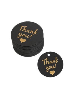 Buy 100 Pcs Thank You Tags Round Gold Foil Fonts Stamping Gift Tags Kraft Baking Tags For Christmas,Wedding Party ,Thanksgiving,Baby Shower,Diy Arts Crafts (Black) in Saudi Arabia