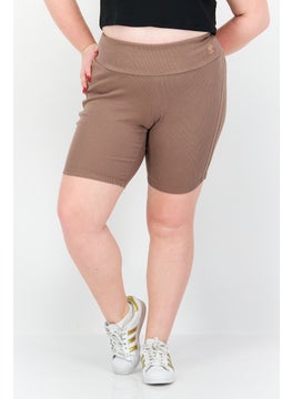 Buy Women Plus Size Short Tight, Brown in UAE