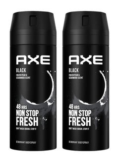 اشتري Axe Black Body Spray 150ml Pack of 2 في الامارات