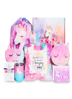 Buy Unicorn Toys for Girls Age 6-15 Unicorn Gift Box Set for Girls Gifts for Girls with Unicorn Blanket Bag Eye Mask and Bracelets New Year Birthday Children's Day Gifts for Girls﻿ (colourful) in Saudi Arabia