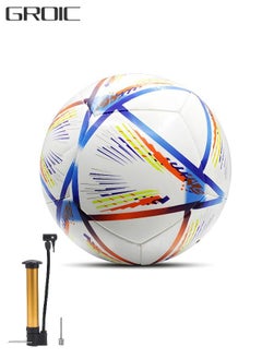 Buy Sports Soccer Balls Official Size 5 Traditional Soccer Balls Size for Kids and Adult Training Ball Official Match Football Balls with Pump, Outdoor & Indoor Match or Game in Saudi Arabia