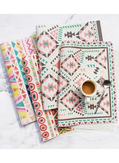 Buy 4 PCS Set Anti Slip Unique Printed Table Mat High Grade For Dining Table Coffee Table etc (Size 35×35CM) in UAE