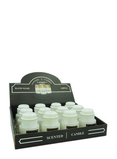 Buy Scented Jar Candle (Set of 12 PCs) Handmade Perfumed - White in UAE