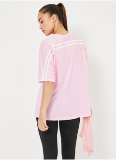 اشتري Drop Shoulder Striped Yoga Loose Fit Active Top في السعودية