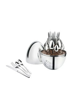 اشتري 24pcs Luxury Stainless Steel Cutlery Set Egg Shape Dinner Set Knife and Fork Luxury Cutlery Set High Quality Luxury Cutlery Set في مصر