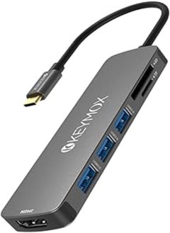 اشتري KEYMOX USB C Hub HDMI, MacBook Pro Multiport Adapter USB C Dongle, 4K USB-C to HDMI, 3 USB 3.0 Ports and SD/TF Cards Reader for MacBook Air Pro ChromeBook Pixel Matebook XPS More Type C Devices في مصر