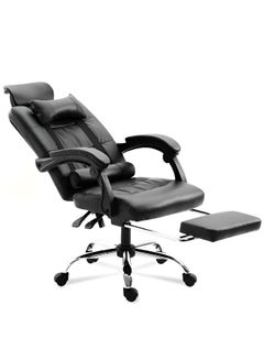 Buy High Back Executive Office Chair- Ergonomic Home Computer Desk Leather Chair, Adjustable Height Reclining Swivel Chair with Footrest in UAE