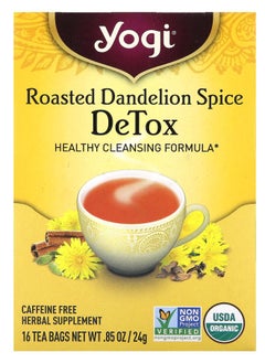 Buy Detox Roasted Dandelion Spice Caffeine Free 16 Tea Bags 0.85 oz (24 g) in UAE