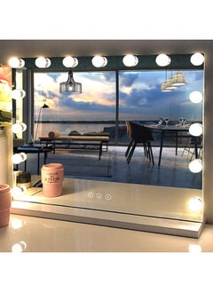 Buy Lighted Vanity Mirror With Lights 15 Dimmable Led Bulbs And Touch Control Design in UAE