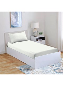 Buy Solicity Fitted Sheet 160X200+33Cm - Snow White in UAE