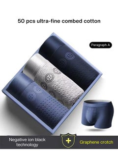 Buy 3-Piece Men's Autumn Winter High Stretch Seamless Underwear Set  Cotton Breathable Antibacterial Teenager Boxer Briefs Multicolour in UAE