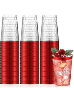 Buy 50 Pack 12 oz Clear Plastic Tumblers Disposable Glasses for Parties - Elegant Red Wine Coffee Cocktail Cups Ideal for Birthday Wedding Party in Saudi Arabia