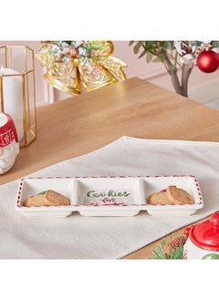 اشتري Blovec Christmas Ceramic Tray 33.5 x 3.2 x 12 cm في الامارات