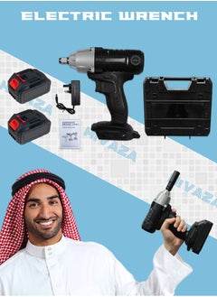 Buy Electric Wrench Kit - Powerful Torque - Cordless Impact Drill Set with 2 Batteries, Storage Box - Home Tool Kit in UAE