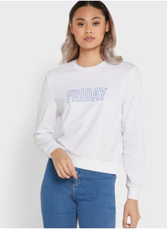 Buy Crew Neck Printed Sweatshirt in Saudi Arabia