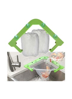 Buy Sink Filter Net with Triangle Tri-Holder, Sink Strainer Bag, Corner Sink Strainer Basket, Kitchen Waste Storage Rack, Includes 100 Mesh Bags and 1 Holder for Easy Waste Disposal. in Saudi Arabia