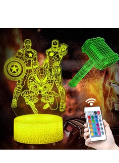 Buy 3D Super Hero Multicolor Night Light LED Anime Illusion Lamp 16 Color Change Decor Table Lamp with Remote & Smart Touch Kids Bedroom Decor Christmas and Valentines Day Birthday Gifts in UAE