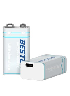 Buy Beston 9V Rechargeable Battery 1000mAh Type C - Pack of 1 in UAE