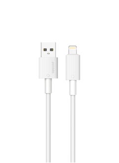 Buy USB-A to Lightning Durable Charging Cable 1.2m / Data Transfer & Fast Charging / Tangle Free / PVC Cable - White in UAE